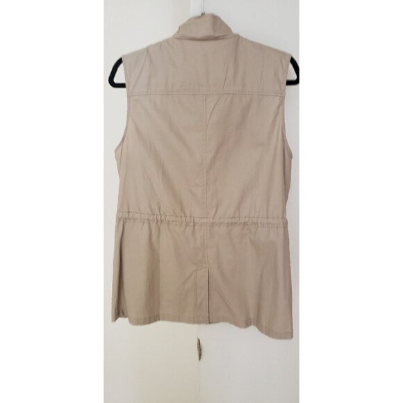 NEW C'EST TOI  COTTON TAN COLOR JACKET VEST SZ LARGE - Picture 5 of 11